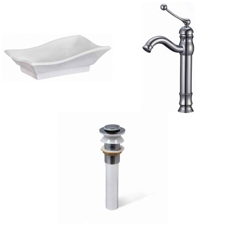American Imaginations 20-in. W Above Counter White Vessel Set For Deck Mount Drilling AI-33861
